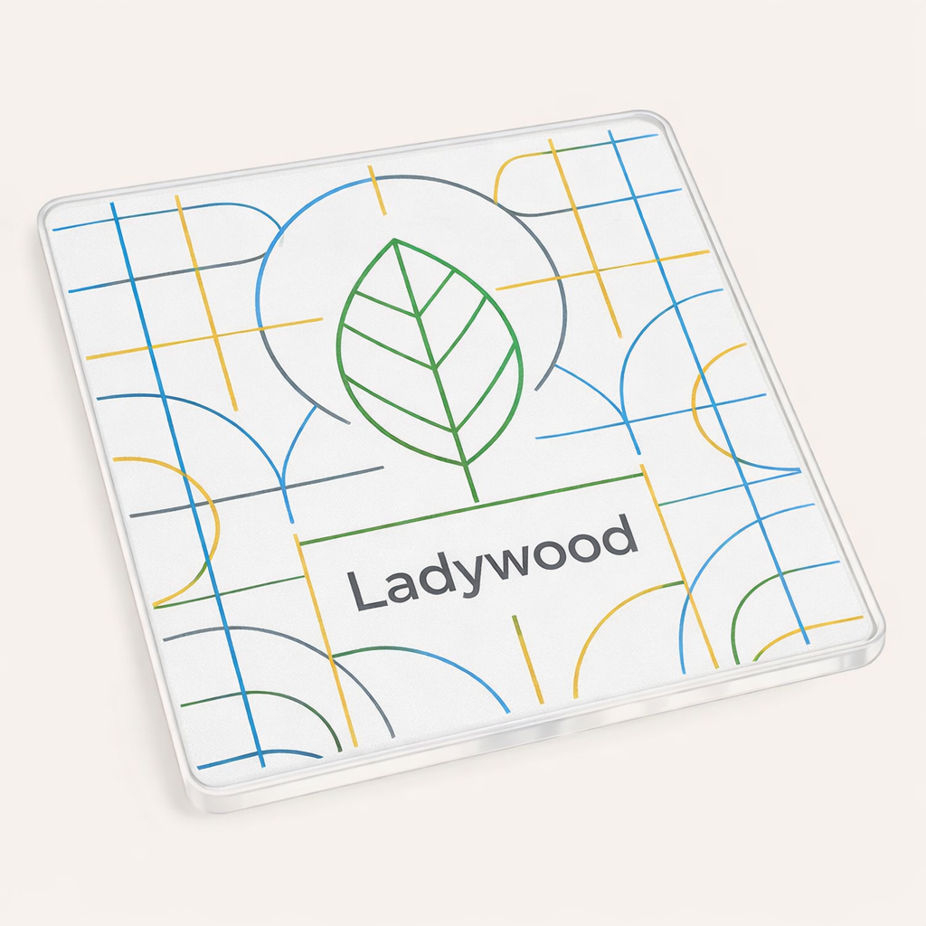 Ladywood - Coaster - Geometric Lines - Leaf