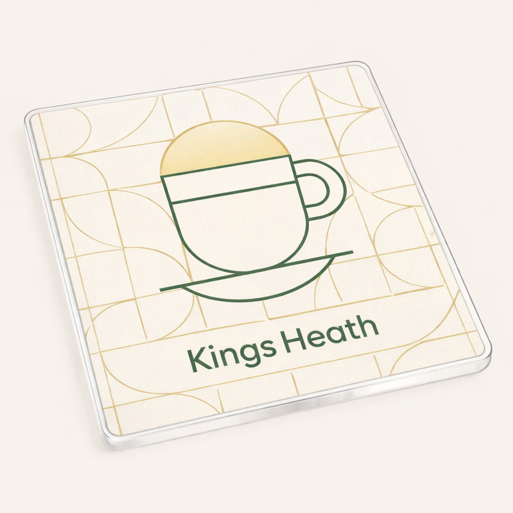 Kings Heath - Coaster - Geometric Lines - Coffee Cup