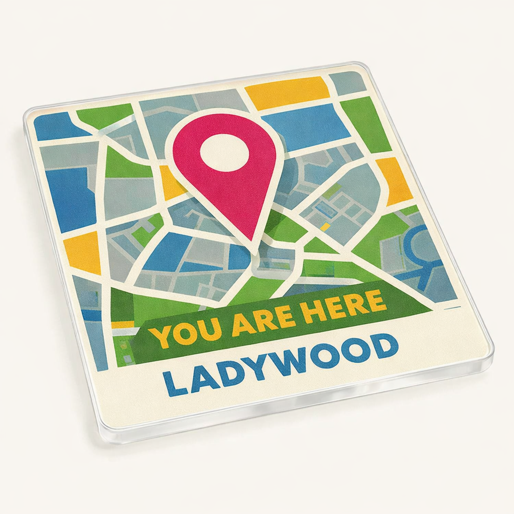 Ladywood - Coaster - Mid-Century Retro - Location Pin