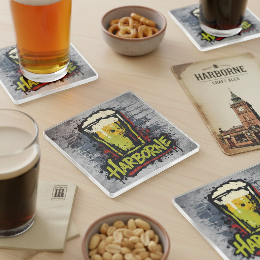 Harborne - Coaster - Urban Street Art - Beer Glass