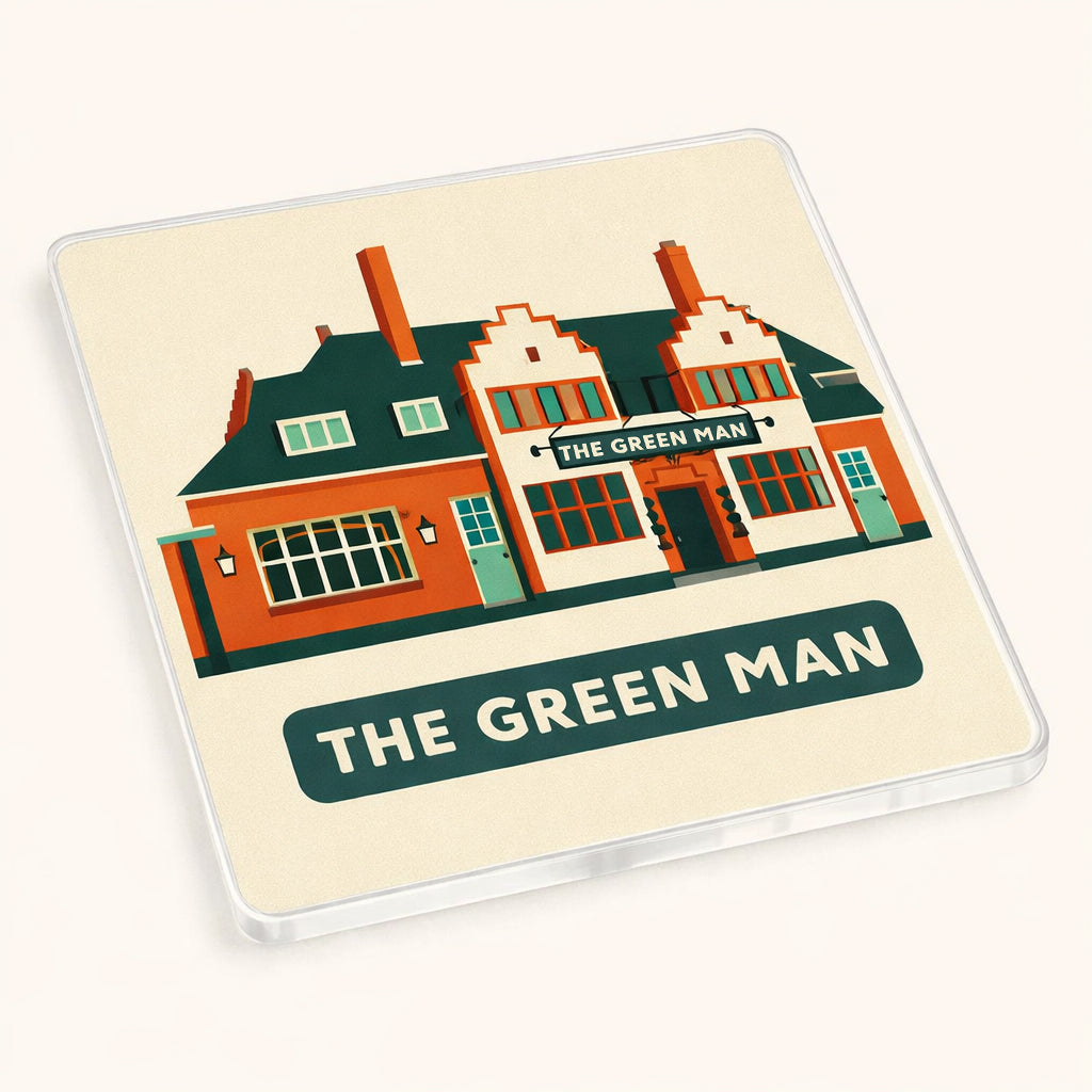 Harborne - Coaster - Mid-Century Retro - The Green Man Pub