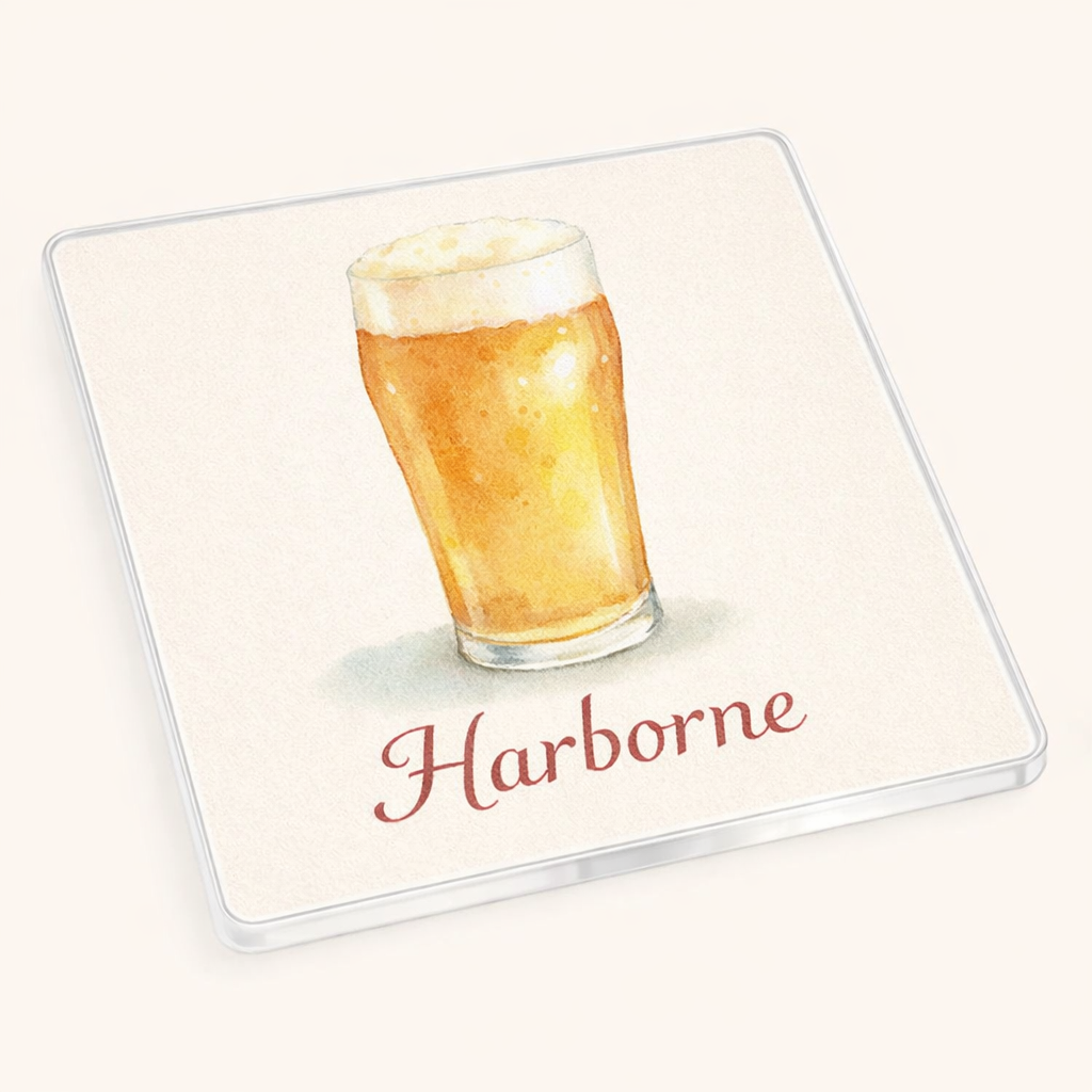 Harborne - Coaster - Soft Watercolours - Beer Glass