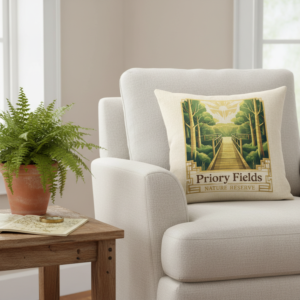 Yardley Wood - Cushion - Vintage Vibes Design - Priory Fields Nature Reserve