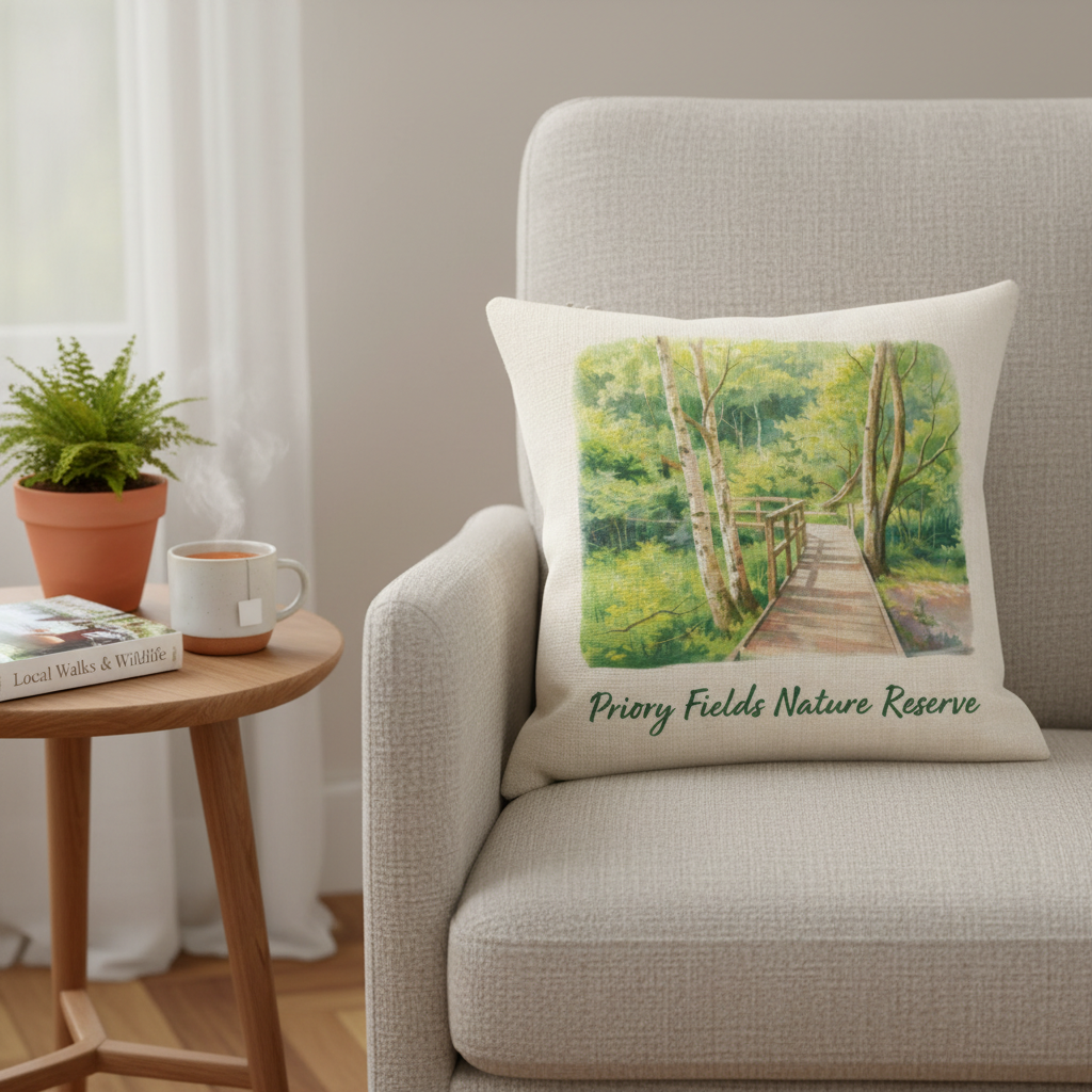 Yardley Wood - Cushion - Vintage Vibes Design - Priory Fields Nature Reserve