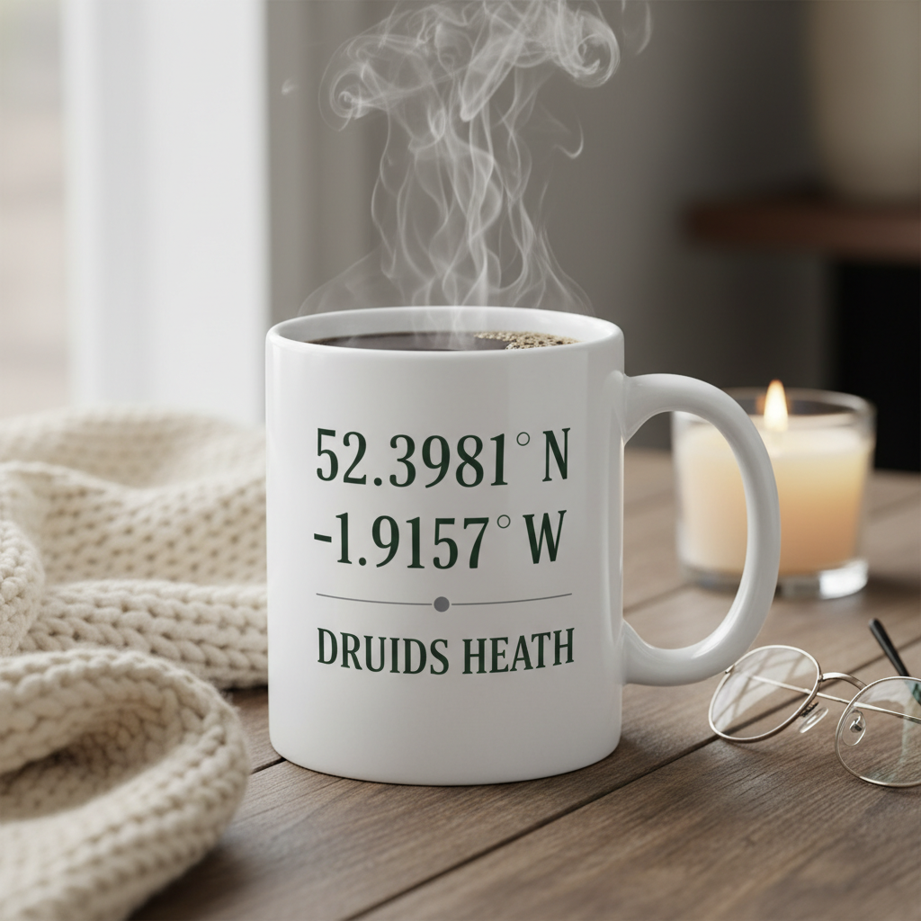 Druids Heath - Mug - Minimalist Coordinates Design
