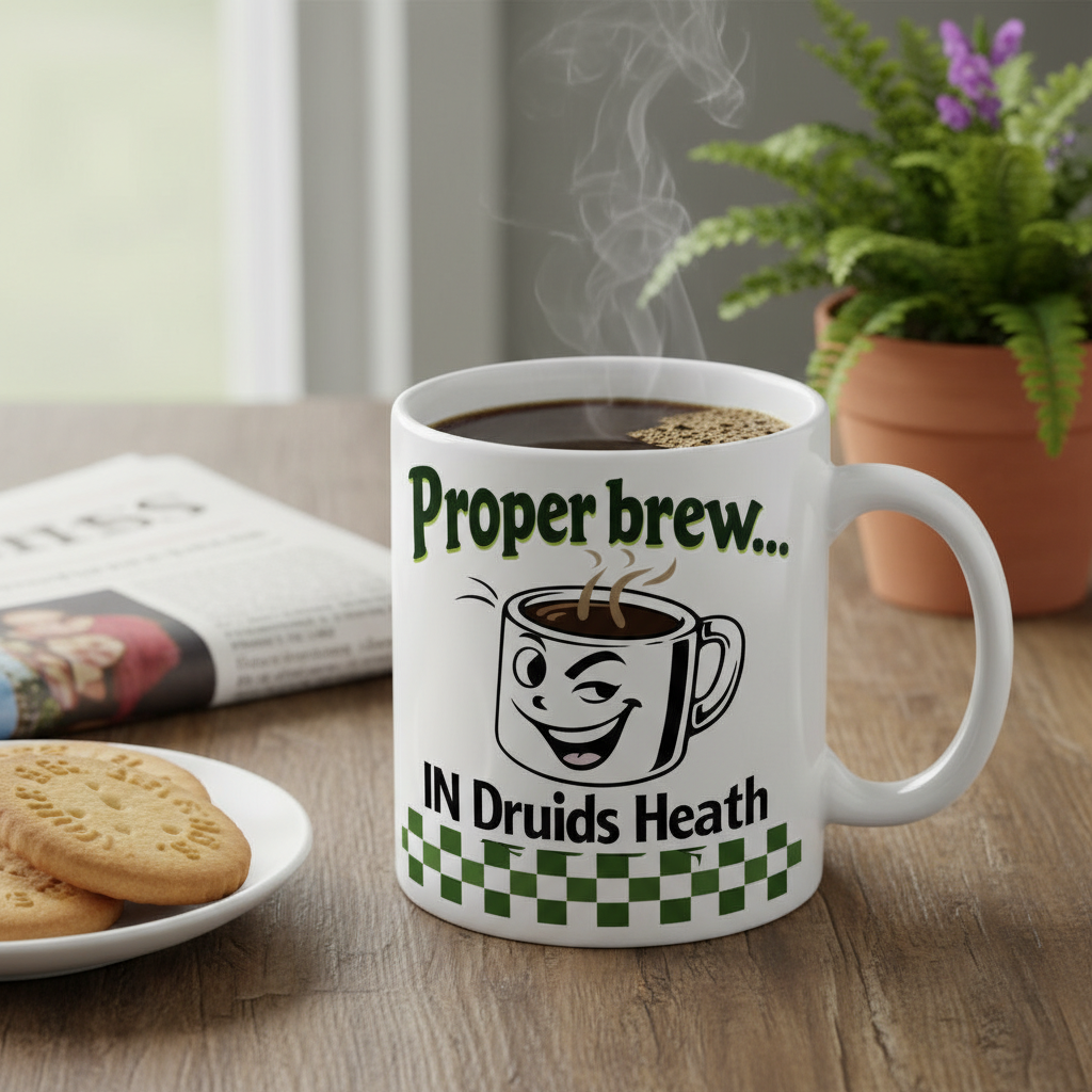 Druids Heath - Mug - Retro Cartoon Design