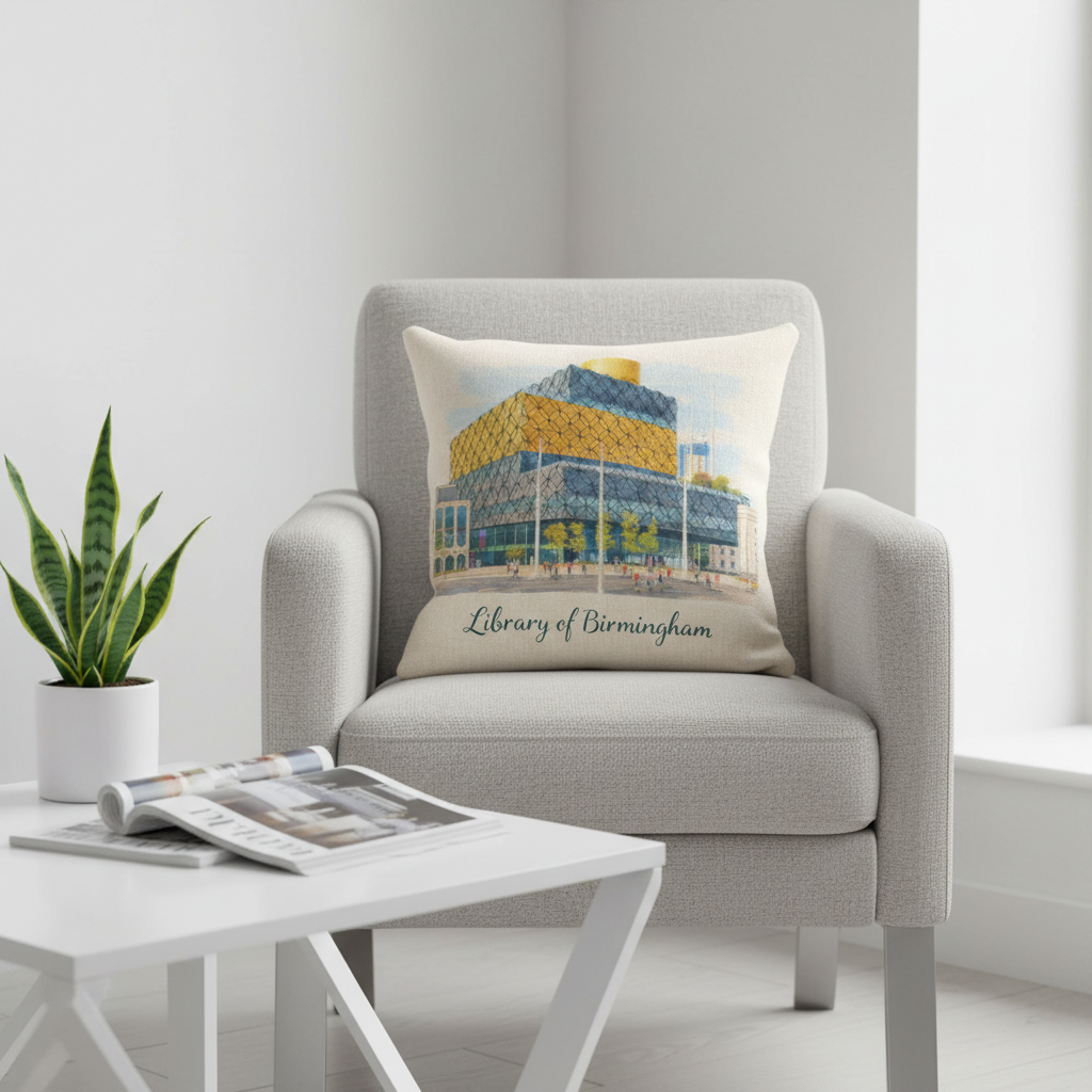Westside - Cushion - Stylised Painting Design - Library of Birmingham