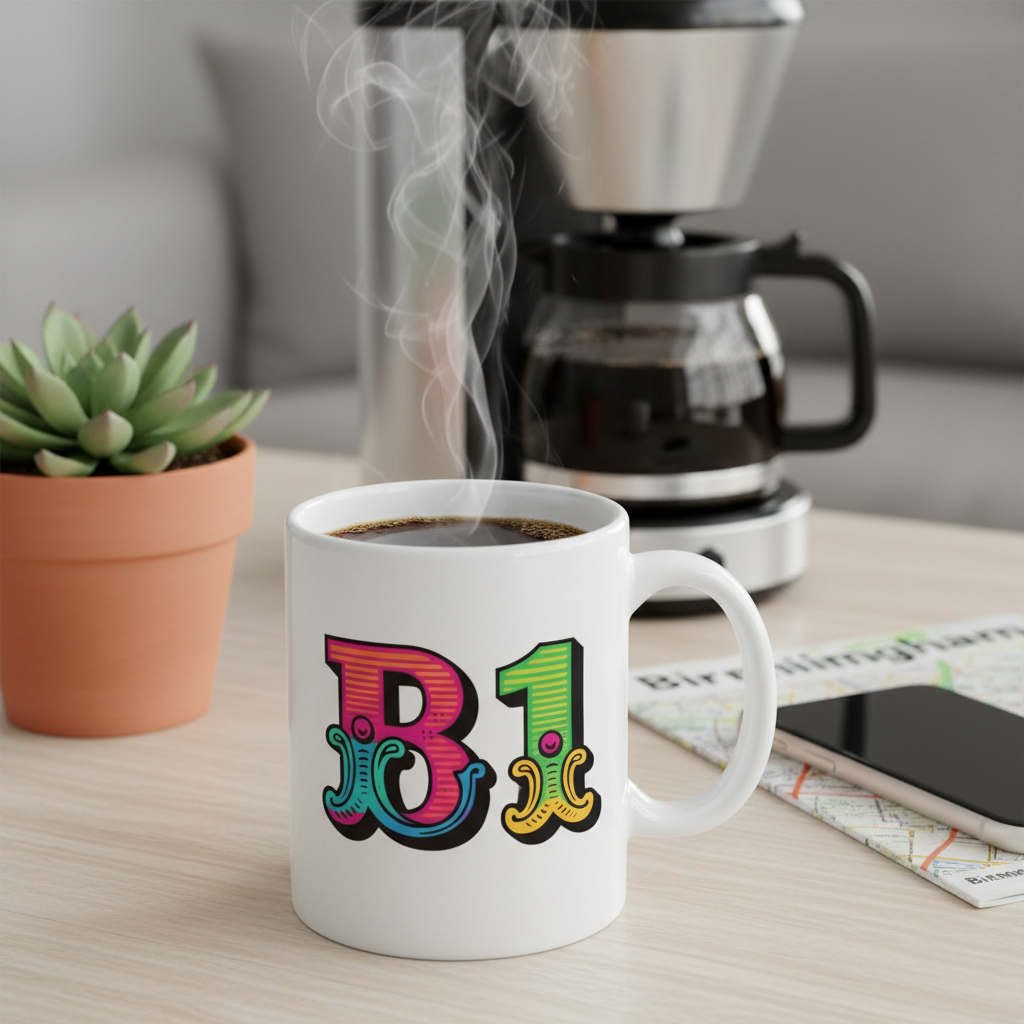 Birmingham - Mug - Colour Burst Postcode Design