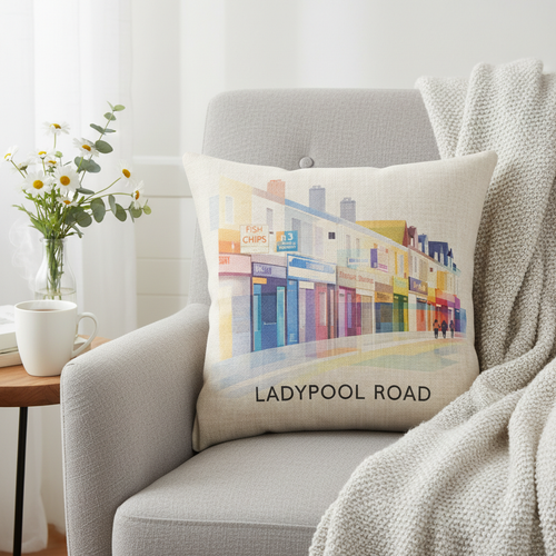 Balsall Heath - Cushion - Vibrant Geometry Design - Ladypool Road