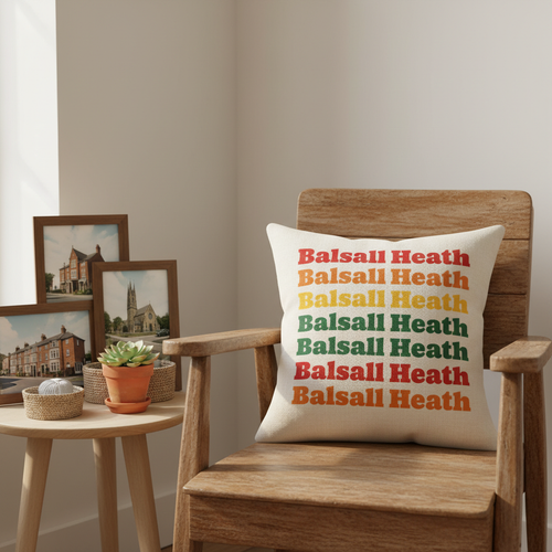 Balsall Heath - Cushion - Retro Typography Design
