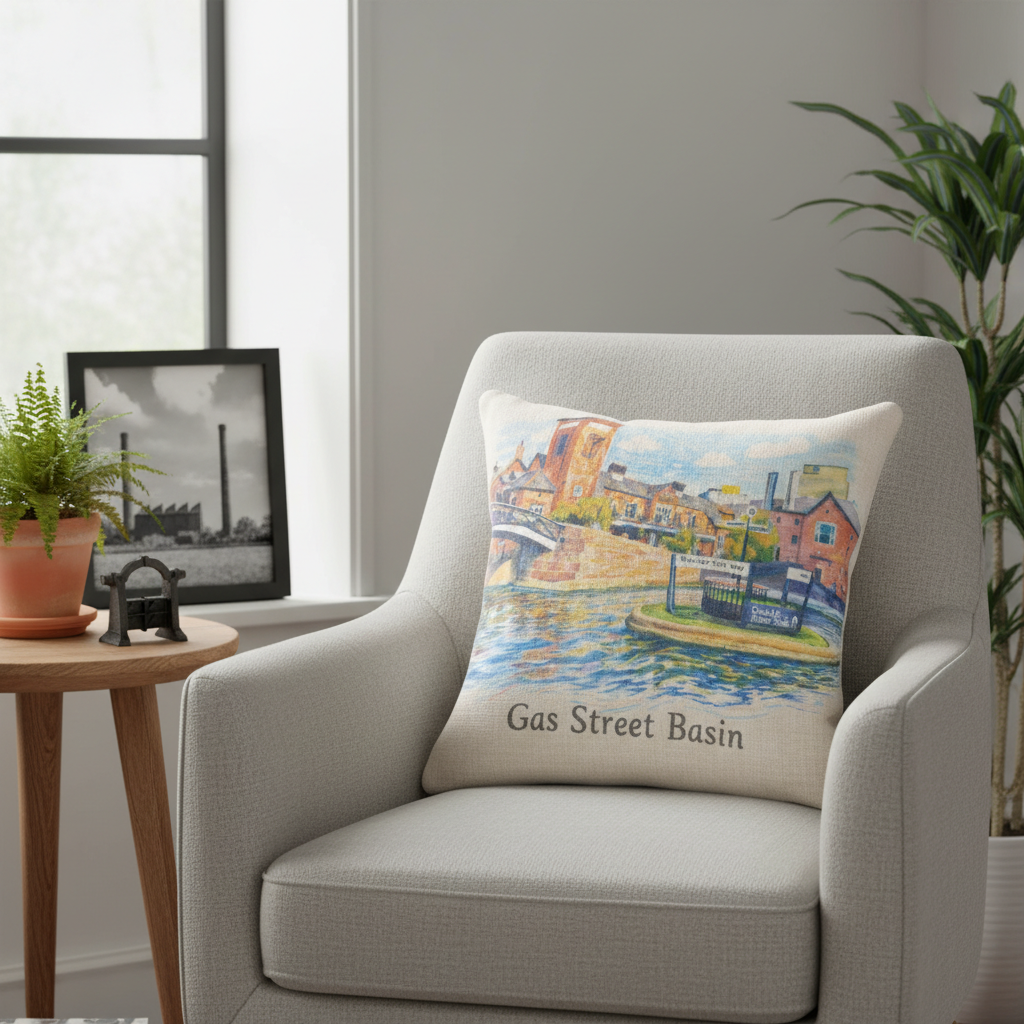 Westside - Cushion - Artistic Illustration Design - Gas Street Basin