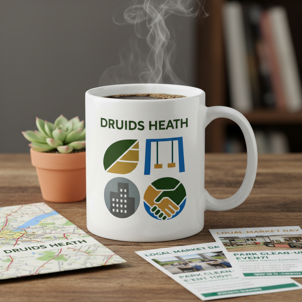 Druids Heath - Mug - Geometric Grid Design