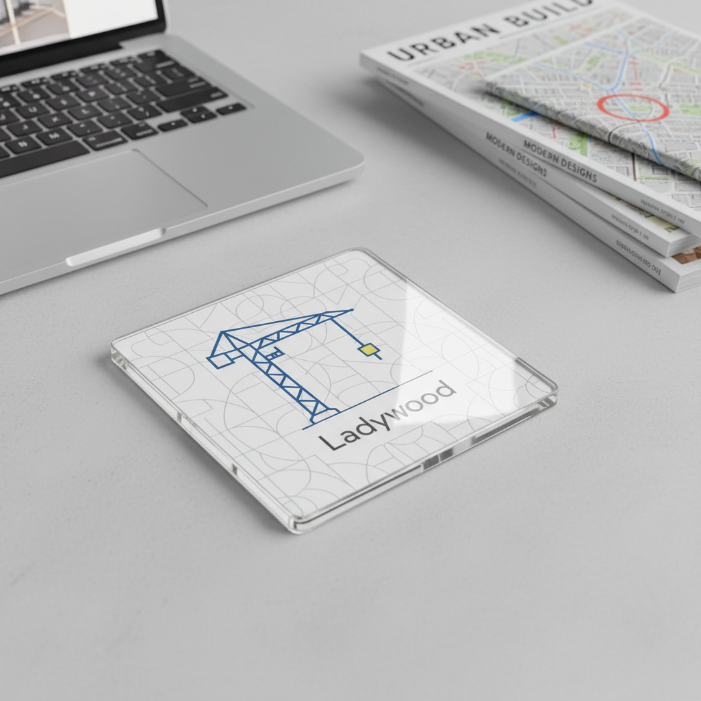 Ladywood - Coaster - Geometric Lines - Construction Crane