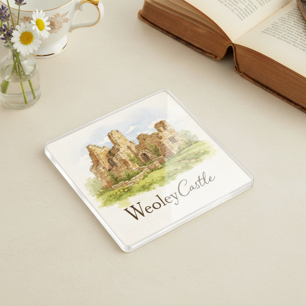 Weoley Castle - Coaster - Soft Watercolours - Castle
