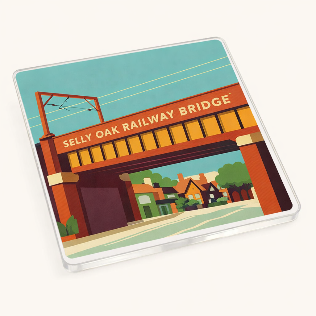 Selly Oak - Coaster - Mid-Century Retro - Railway Bridge