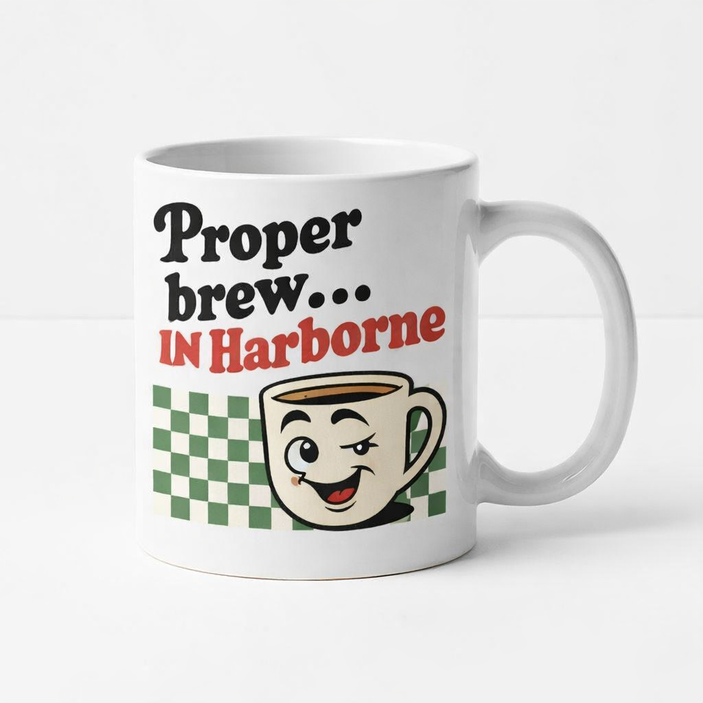 Harborne - Mug - Retro Cartoon Design