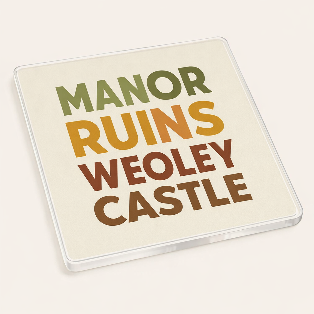 Weoley Castle - Coaster - Mid-Century Retro - Word Stack