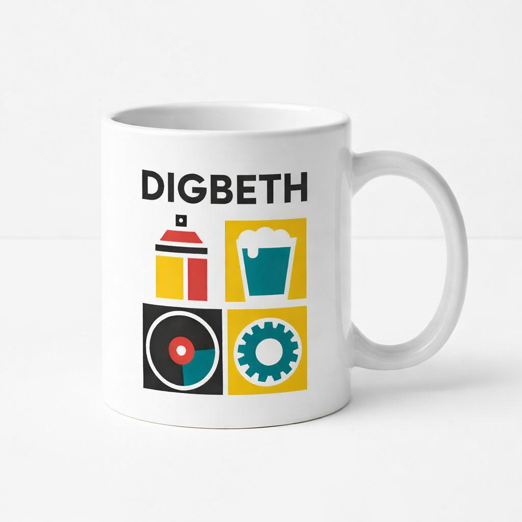 Digbeth - Mug - Geometric Grid Design