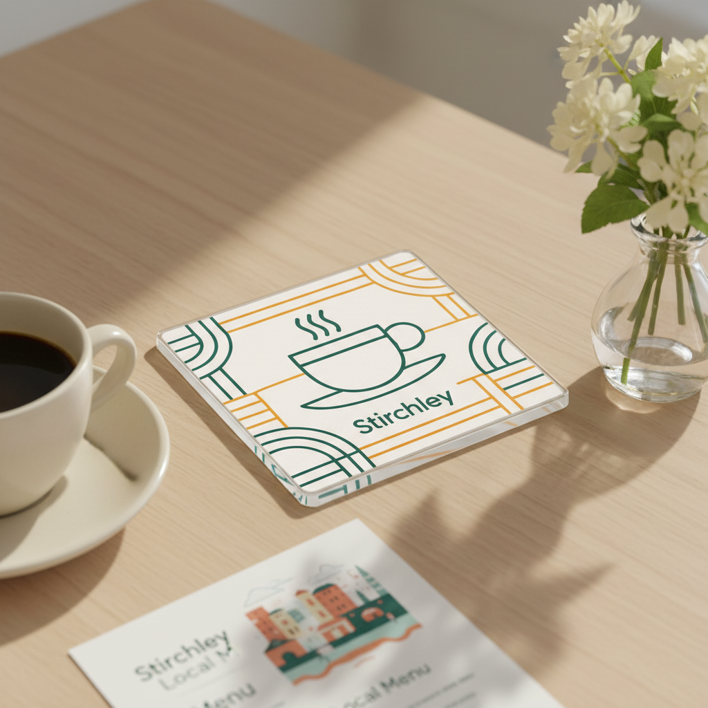 Stirchley - Coaster - Geometric Lines - Coffee Cup