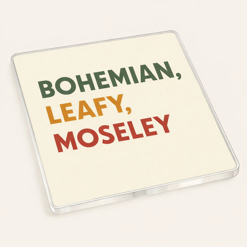 Moseley - Coaster - Mid-Century Retro - Word Stack