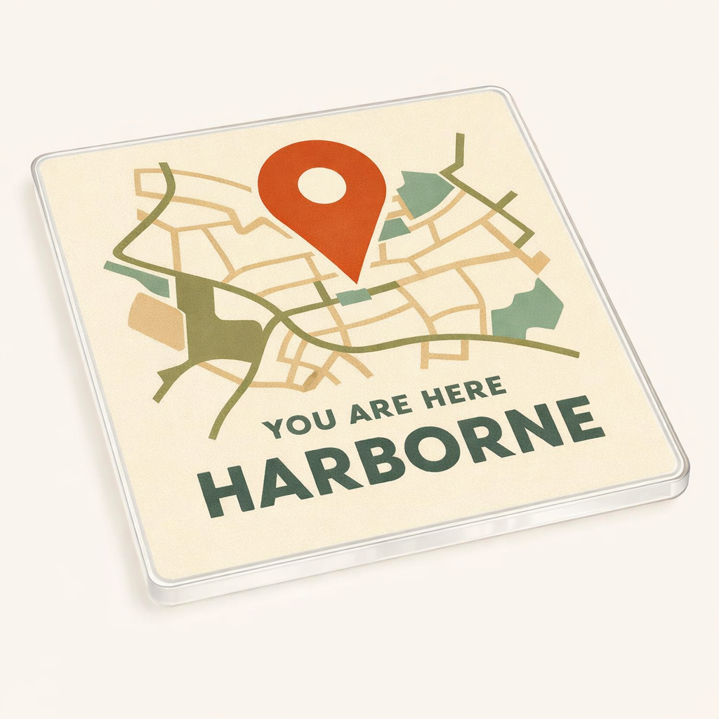 Harborne - Coaster - Mid-Century Retro - Location Pin