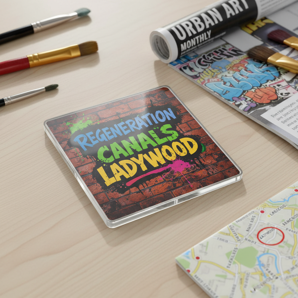 Ladywood - Coaster - Urban Street Art - Word Stack