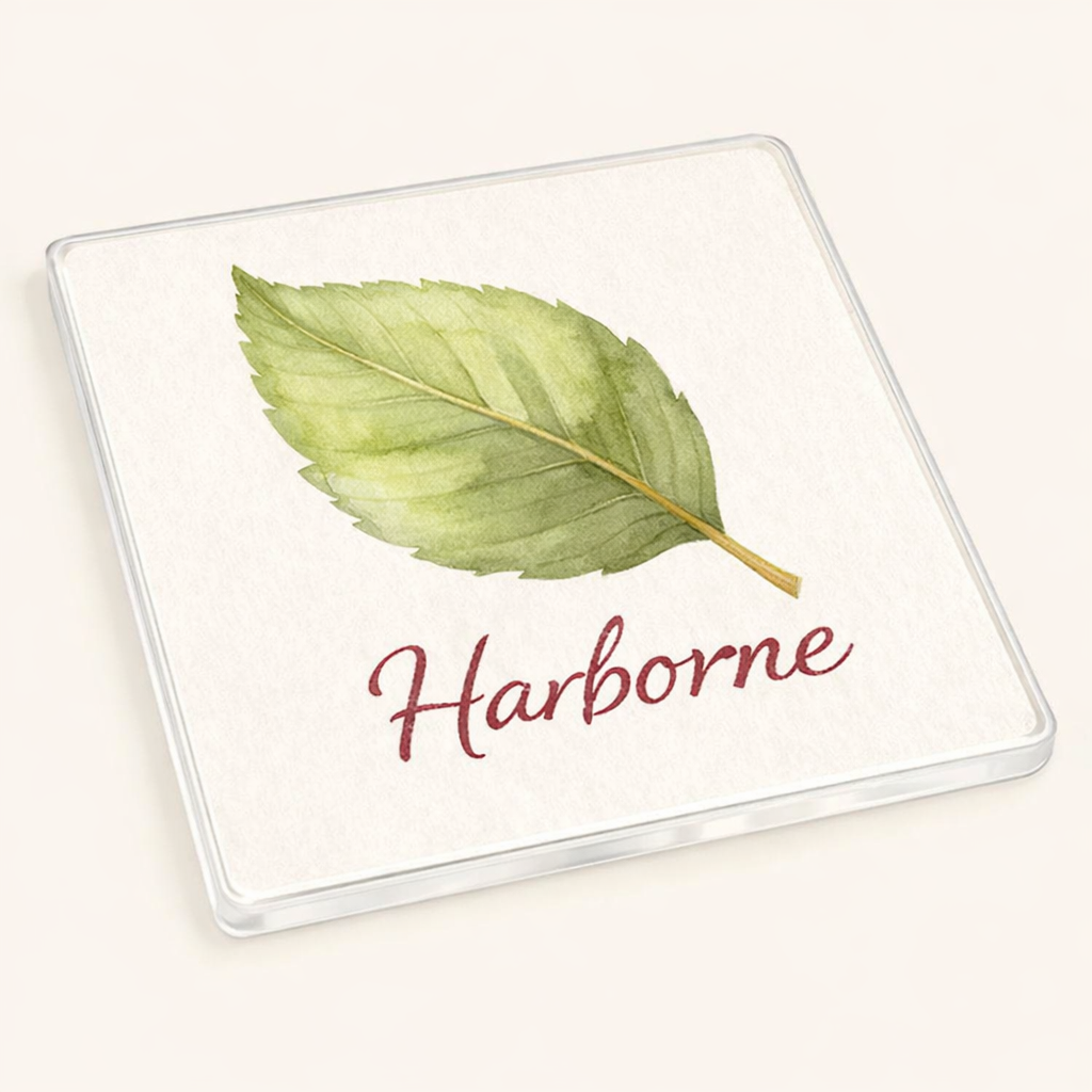 Harborne - Coaster - Soft Watercolours - Leaf