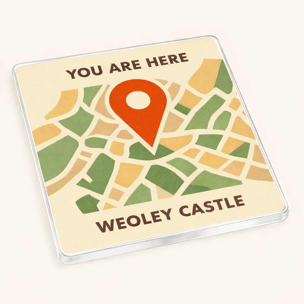 Weoley Castle - Coaster - Mid-Century Retro - Location Pin