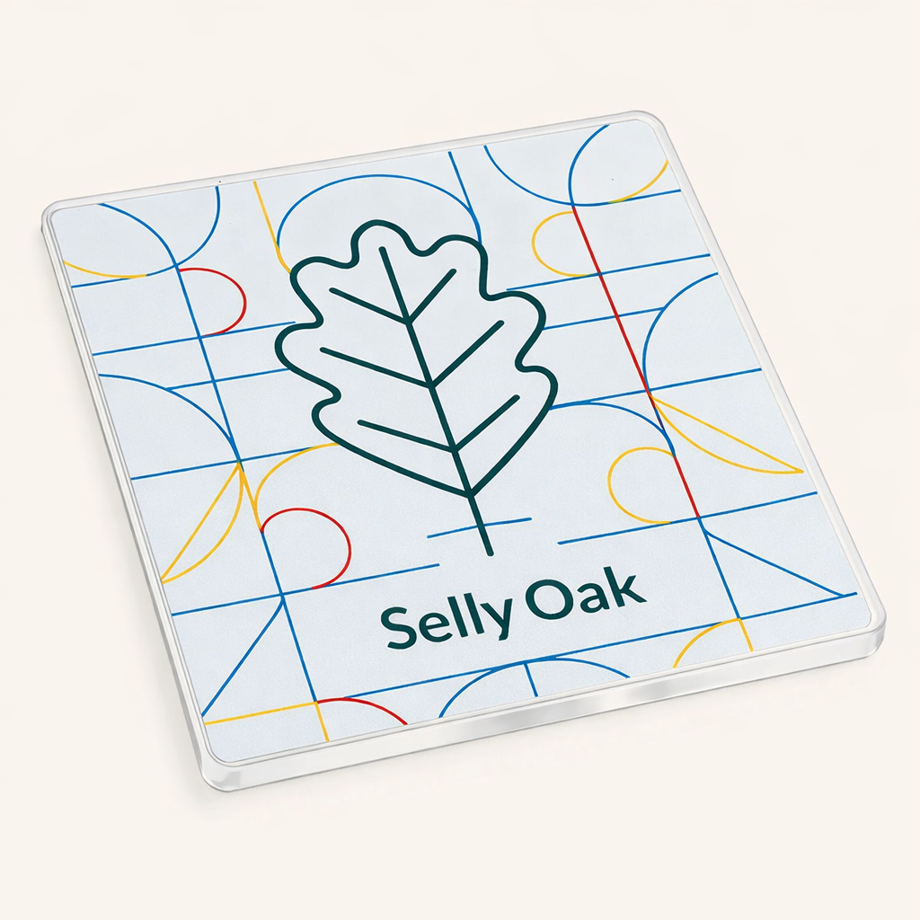 Selly Oak - Coaster - Geometric Lines - Leaf