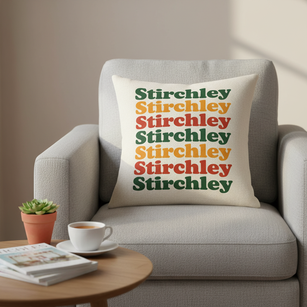 Stirchley - Cushion - Retro Typography Design