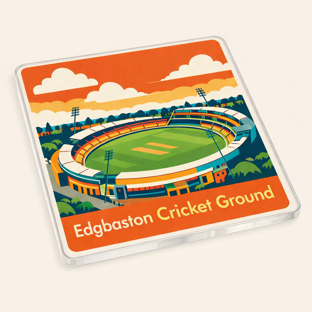 Edgbaston - Coaster - Mid-Century Retro - Edgbaston Cricket Ground