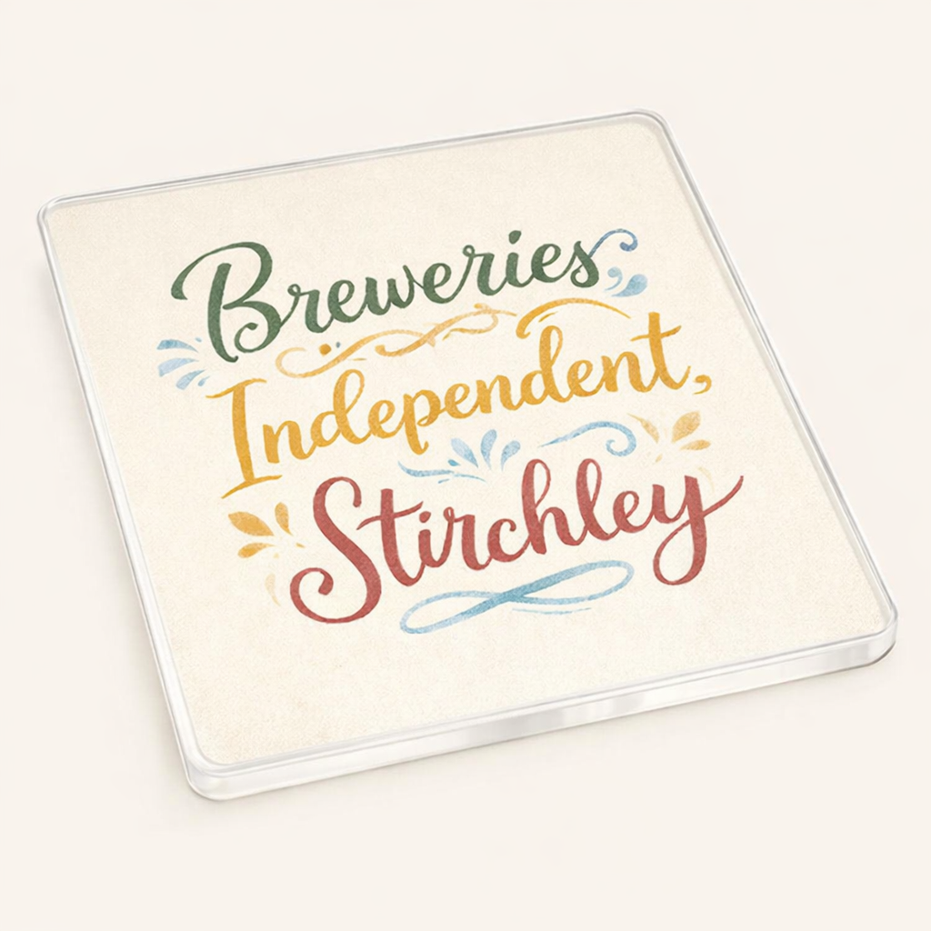 Stirchley - Coaster - Soft Watercolours - Word Stack