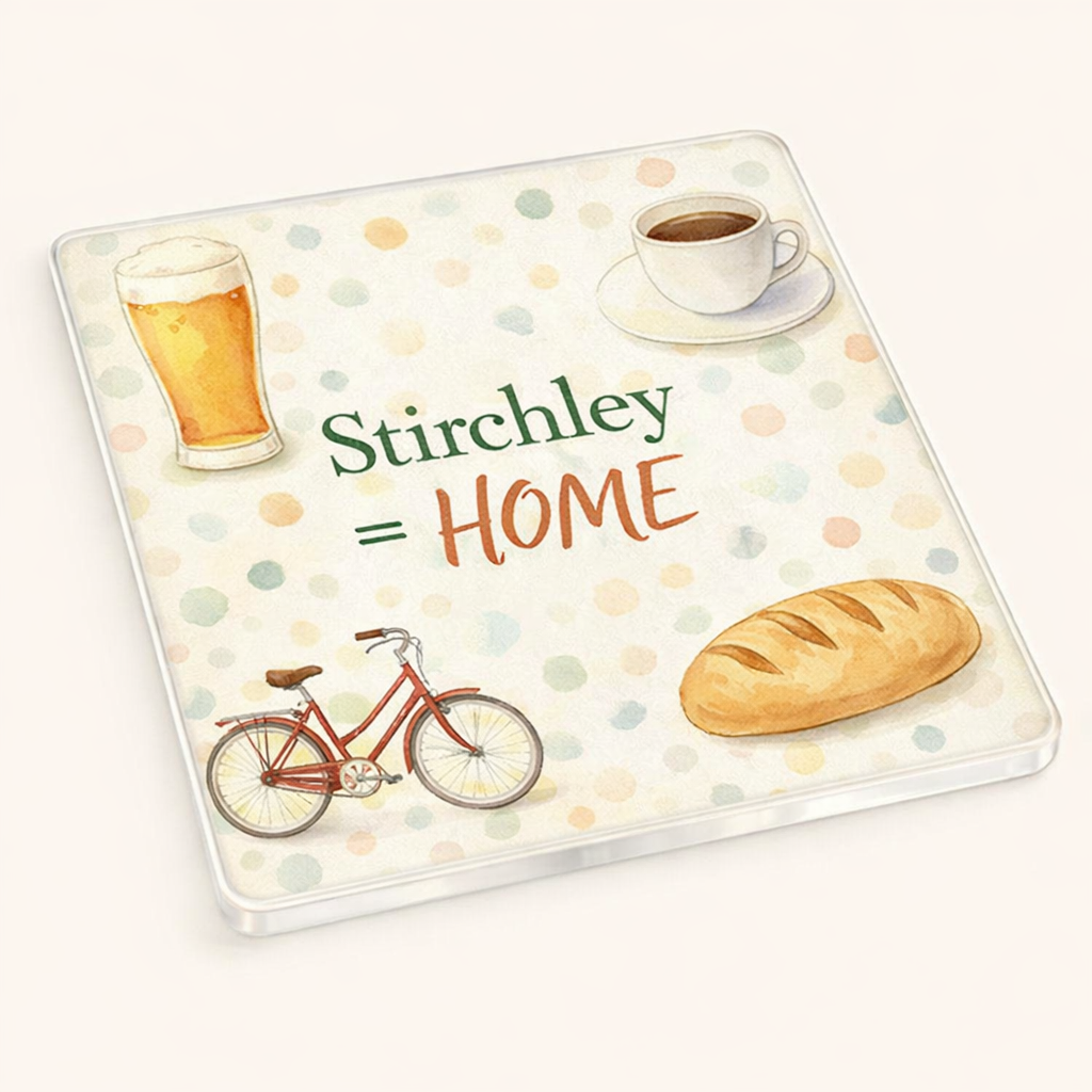 Stirchley - Coaster - Soft Watercolours - Local Icons