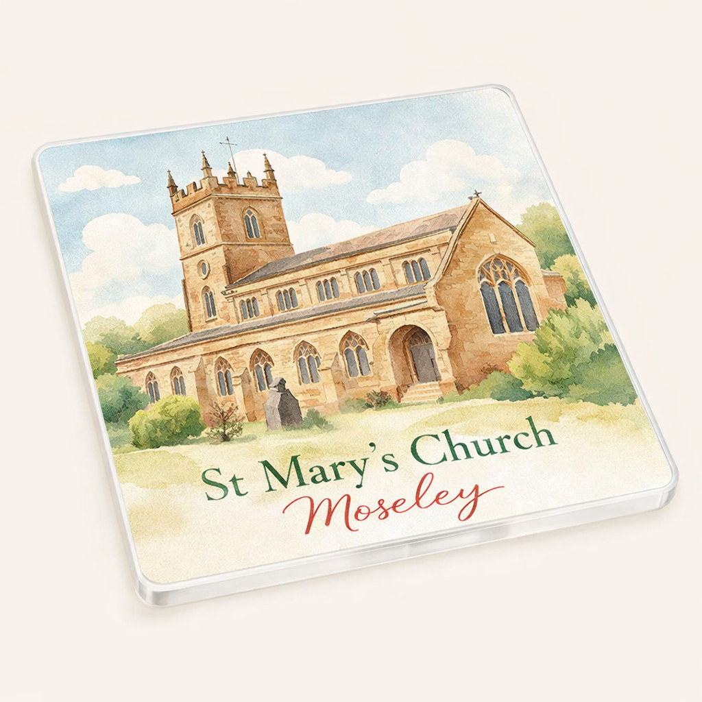 Moseley - Coaster - Soft Watercolours - St Mary's Church
