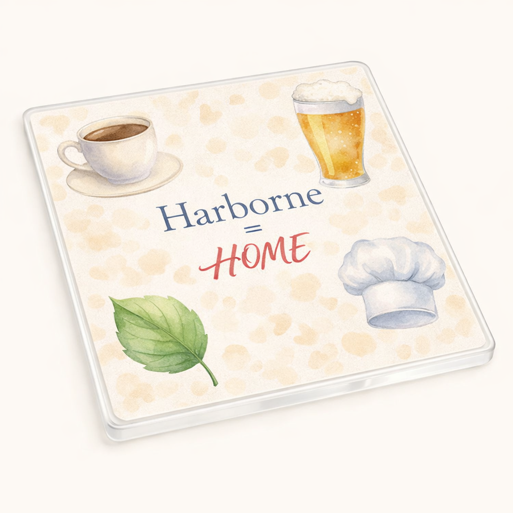 Harborne - Coaster - Soft Watercolours - Local Icons