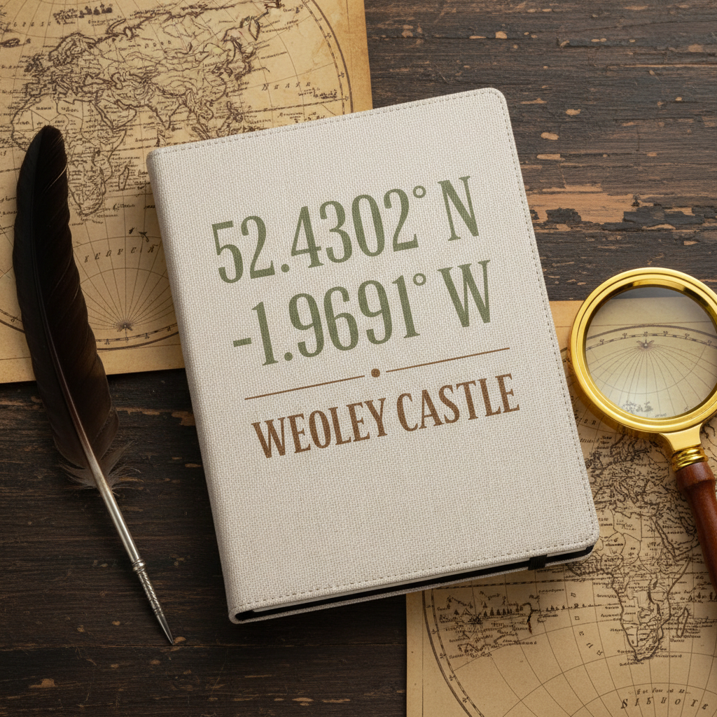 Weoley Castle - Notepad - Minimalist Coordinates Design