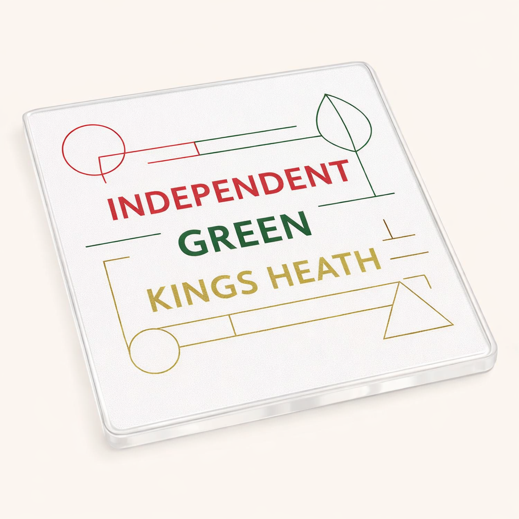 Kings Heath - Coaster - Geometric Lines - Word Stack