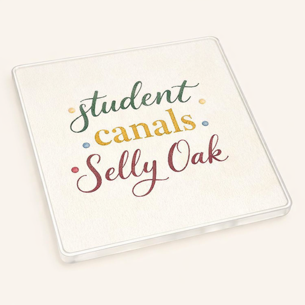 Selly Oak - Coaster - Soft Watercolours - Word Stack