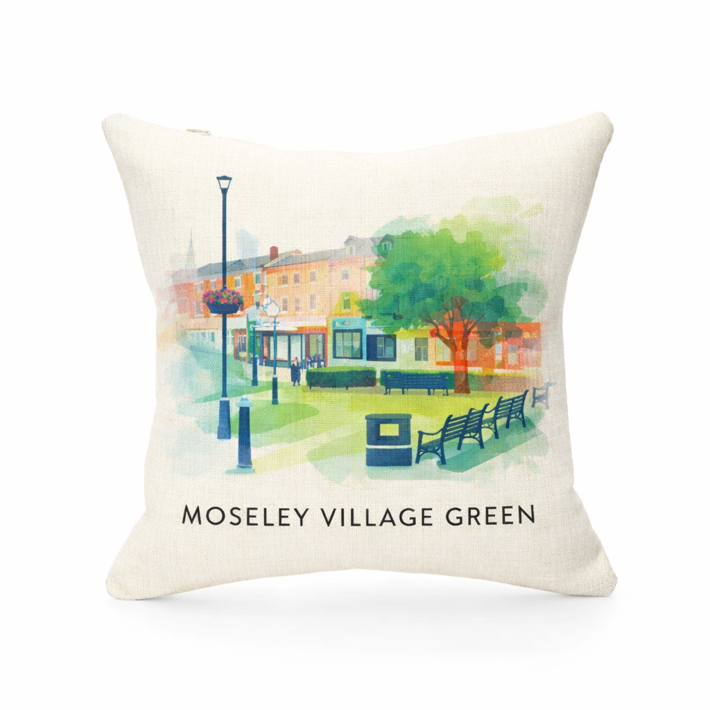 Moseley - Cushion - Vibrant Geometry Design - Moseley Village Green