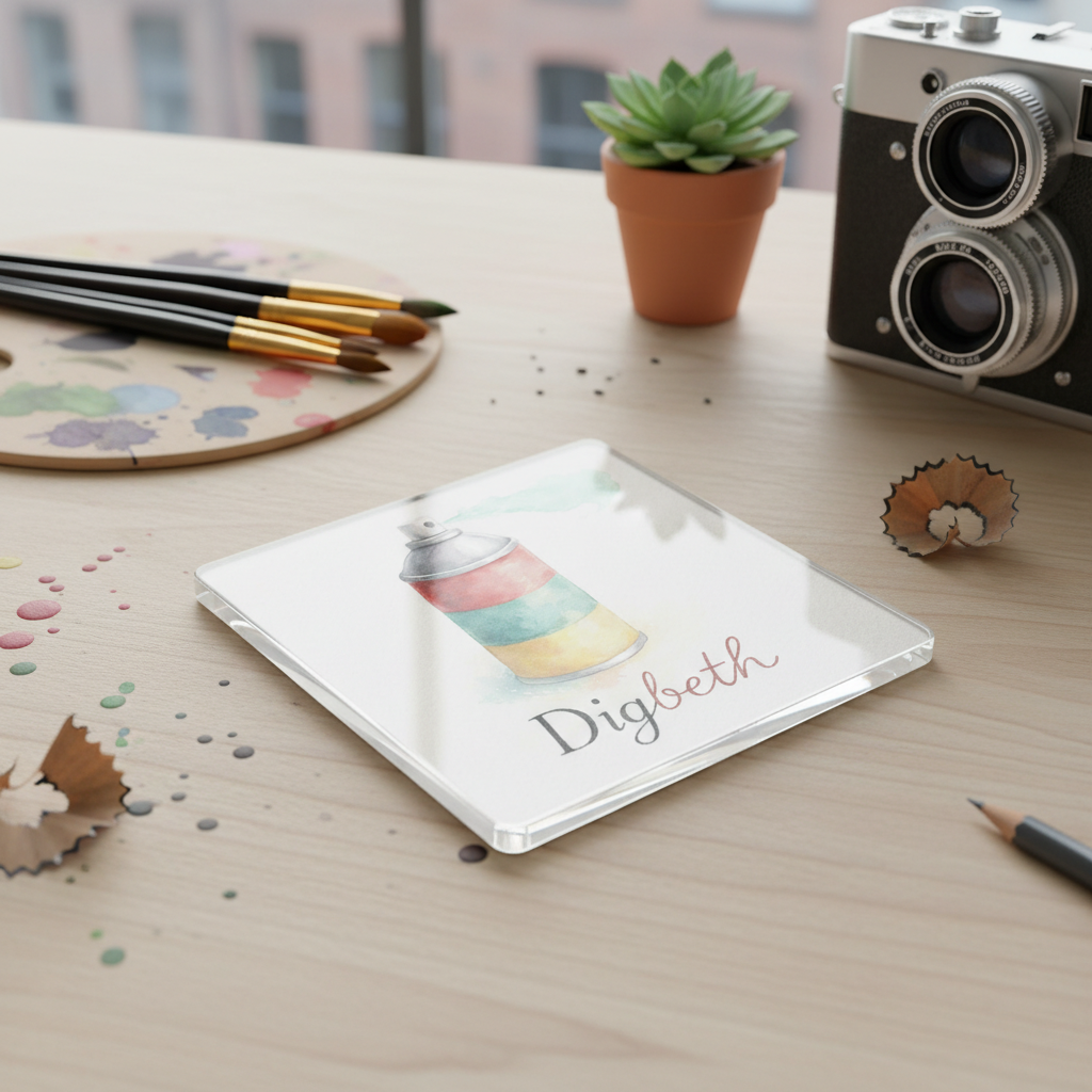 Digbeth - Coaster - Soft Watercolours - Spray Paint Can