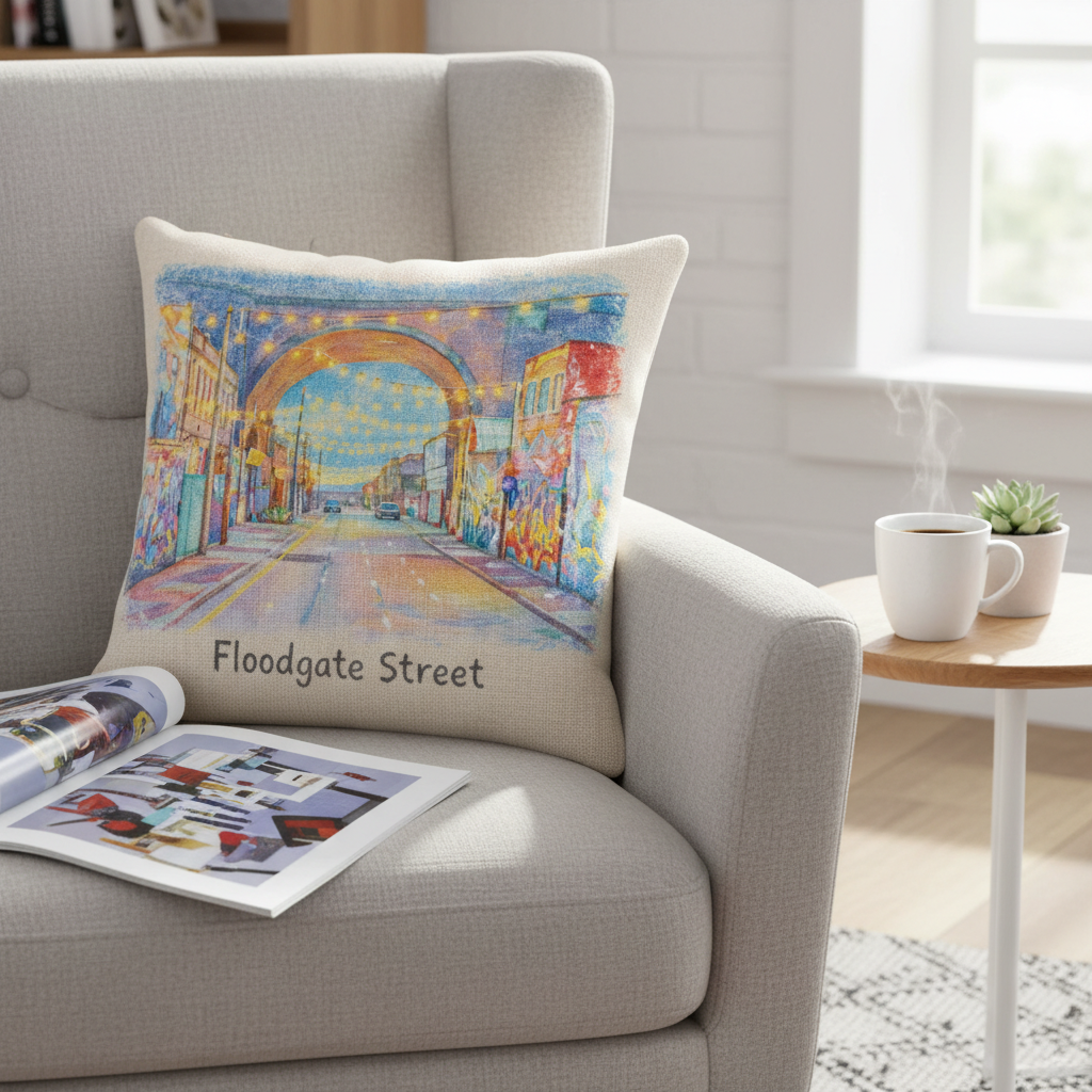 Digbeth - Cushion - Artistic Illustration Design - Floodgate Street