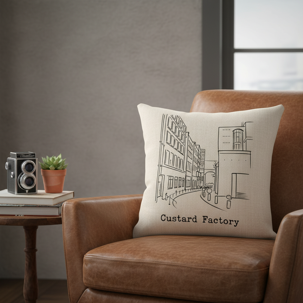 Digbeth - Cushion - Minimal Lines Design - The Custard Factory