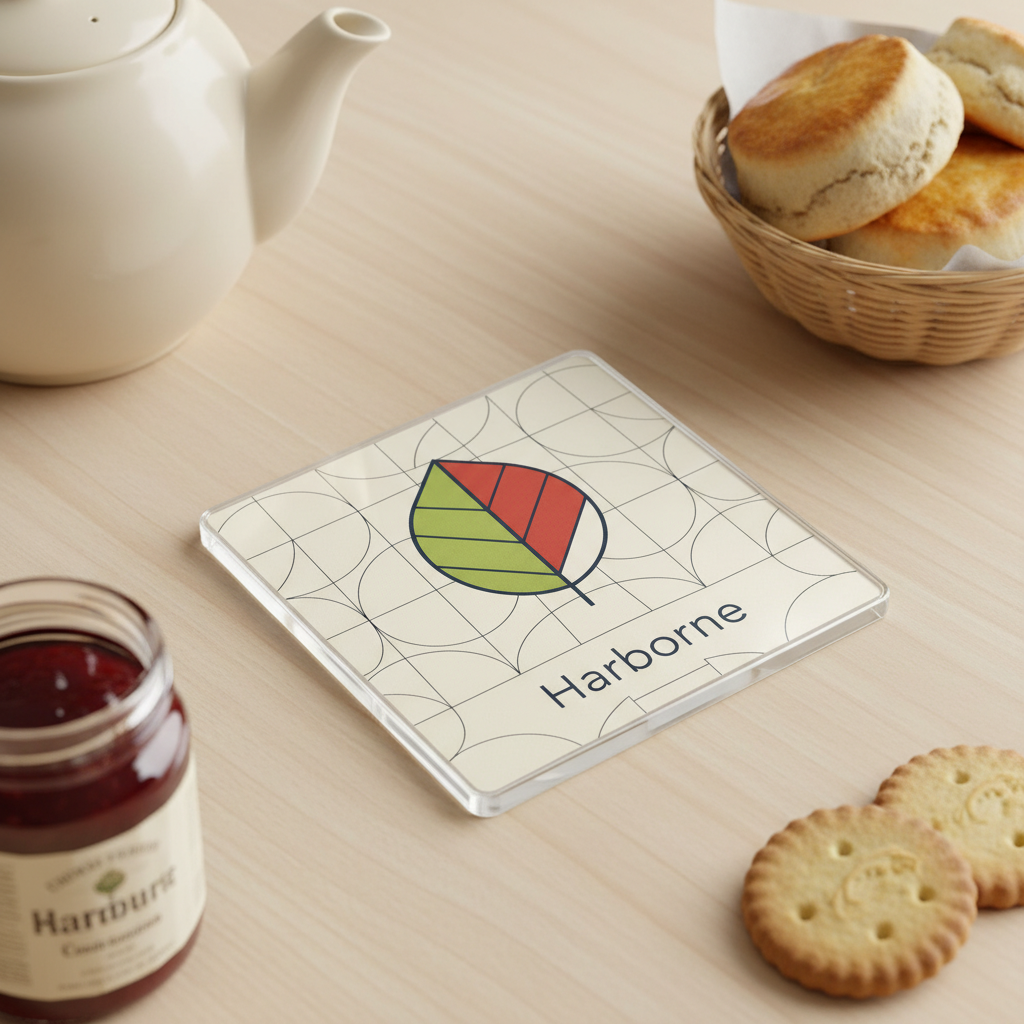 Harborne - Coaster - Geometric Lines - Leaf
