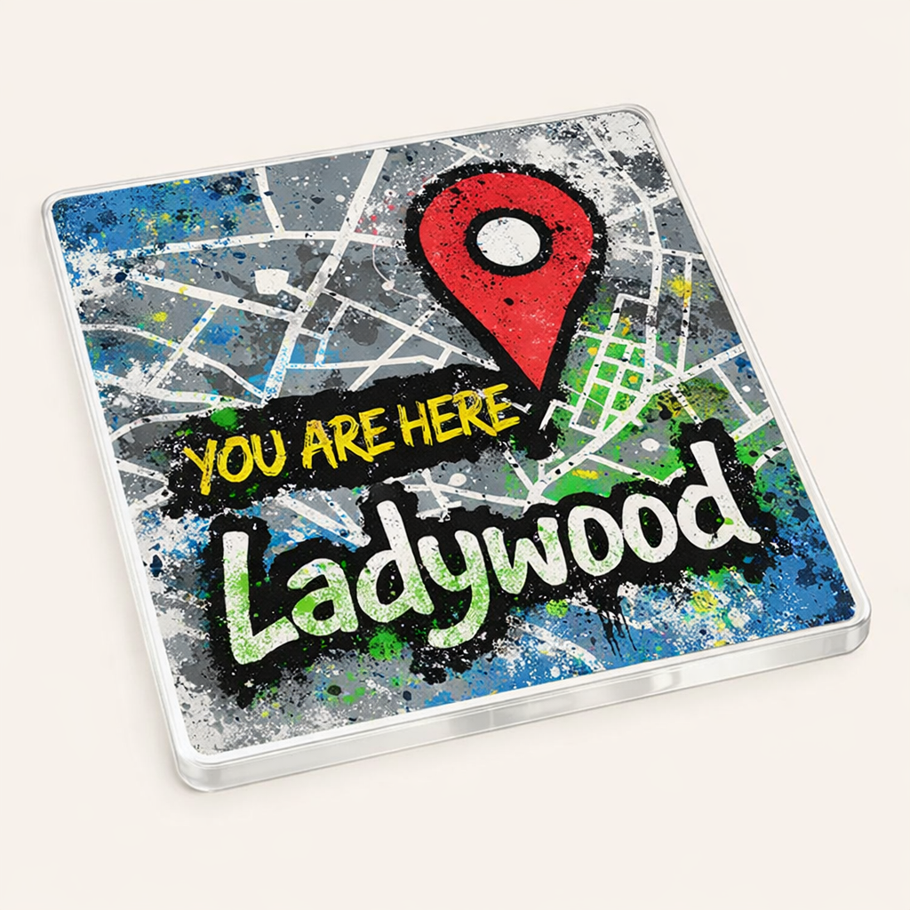 Ladywood - Coaster - Urban Street Art - Location Pin
