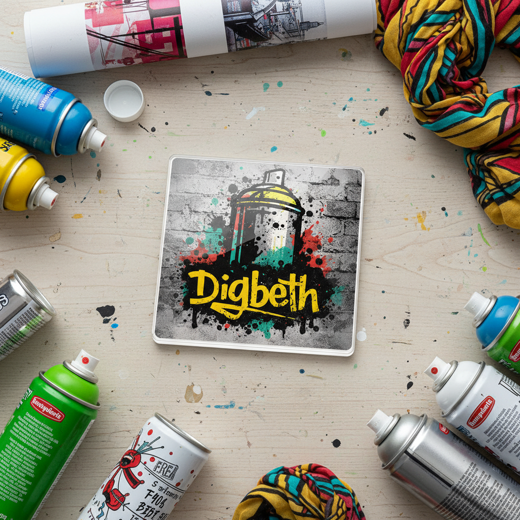 Digbeth - Coaster - Urban Street Art - Spray Paint Can