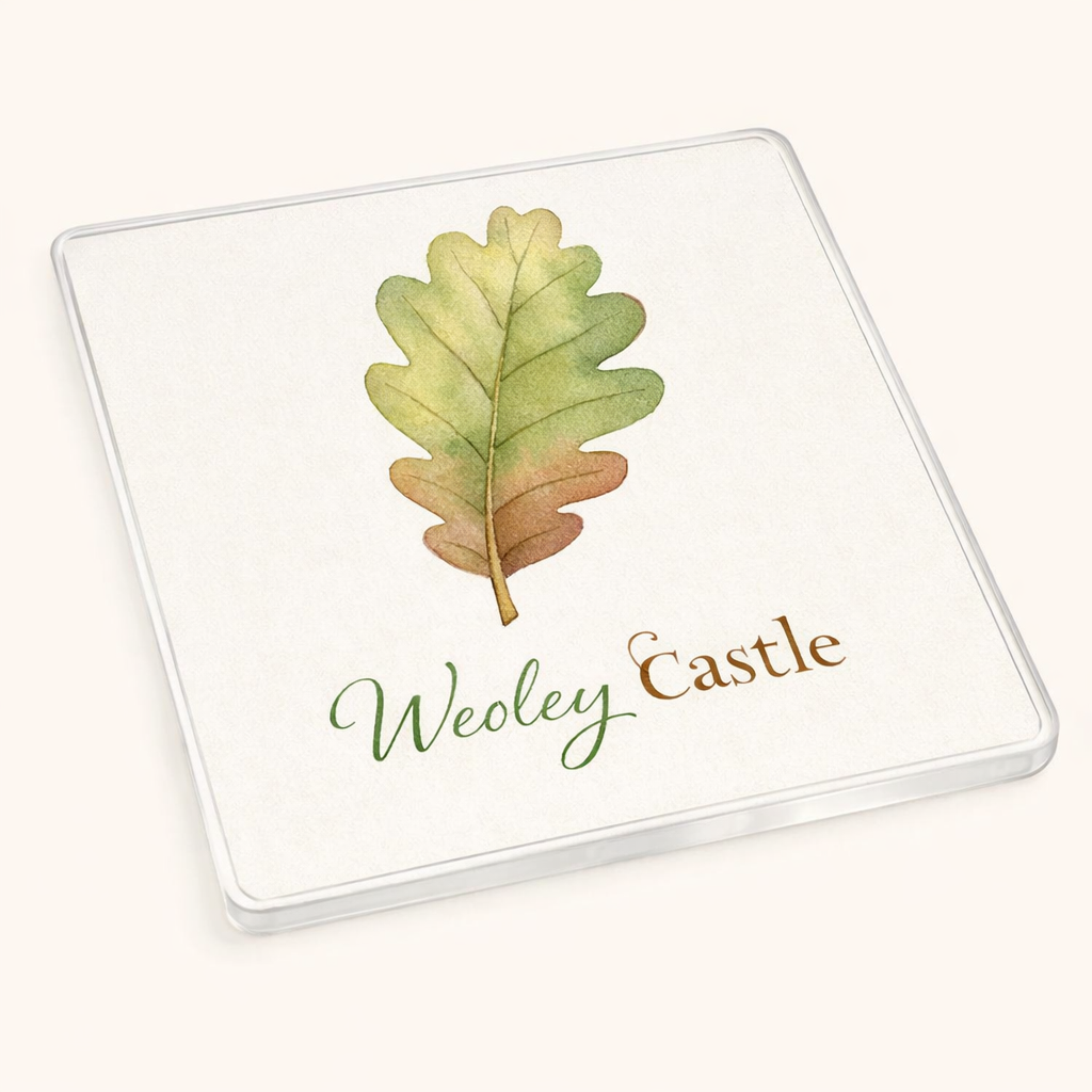 Weoley Castle - Coaster - Soft Watercolours - Leaf