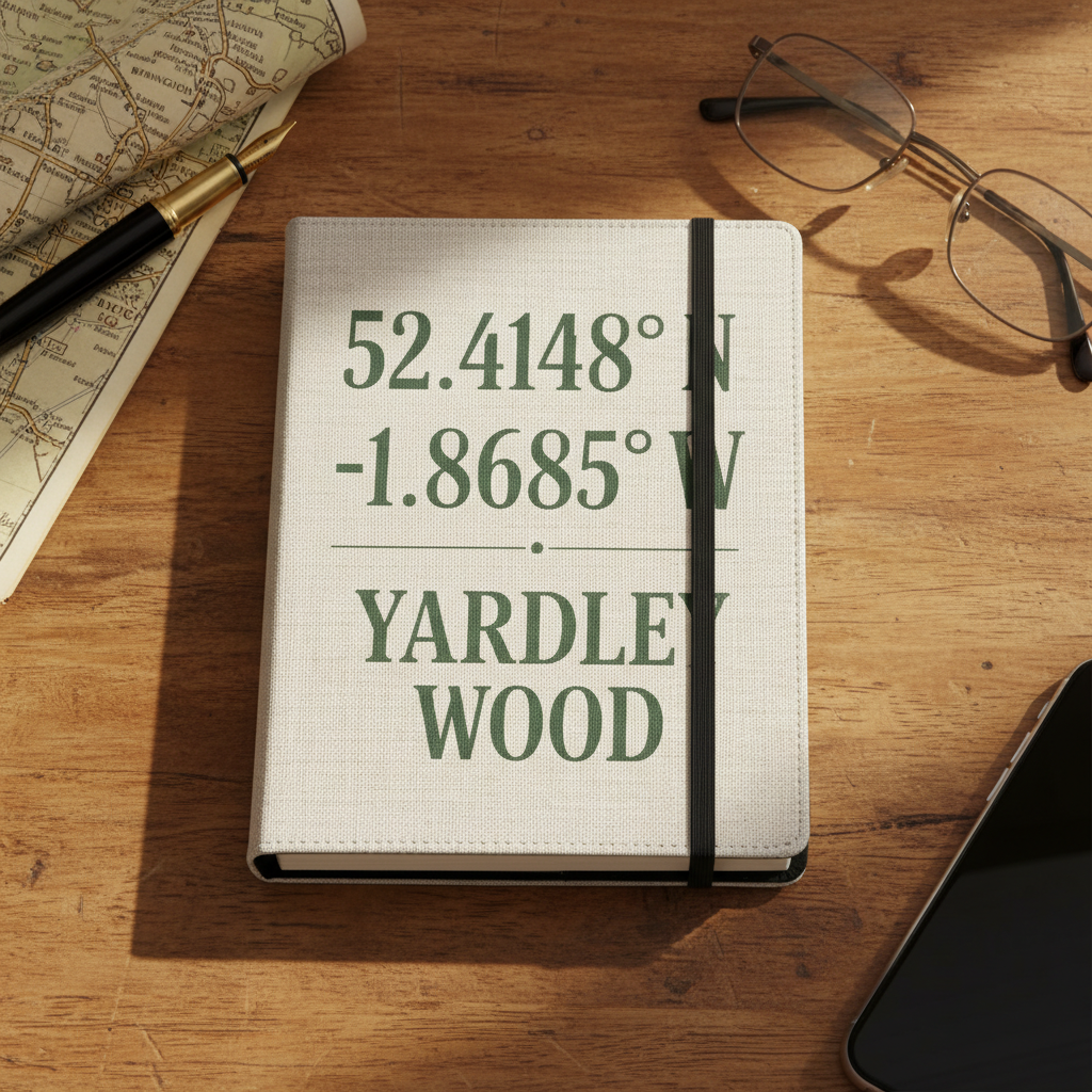 Yardley Wood - Notepad - Minimalist Coordinates Design