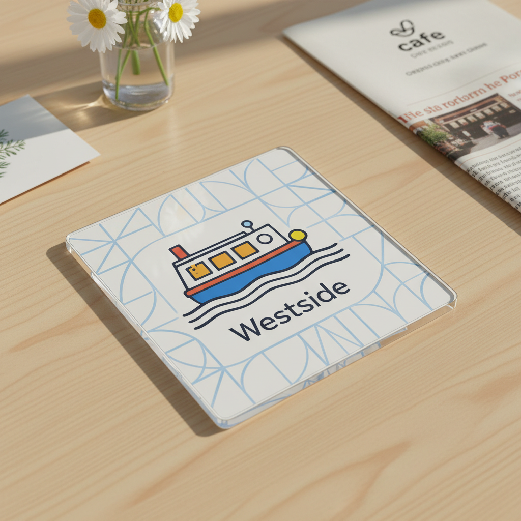 Westside - Coaster - Geometric Lines - Canal Boat