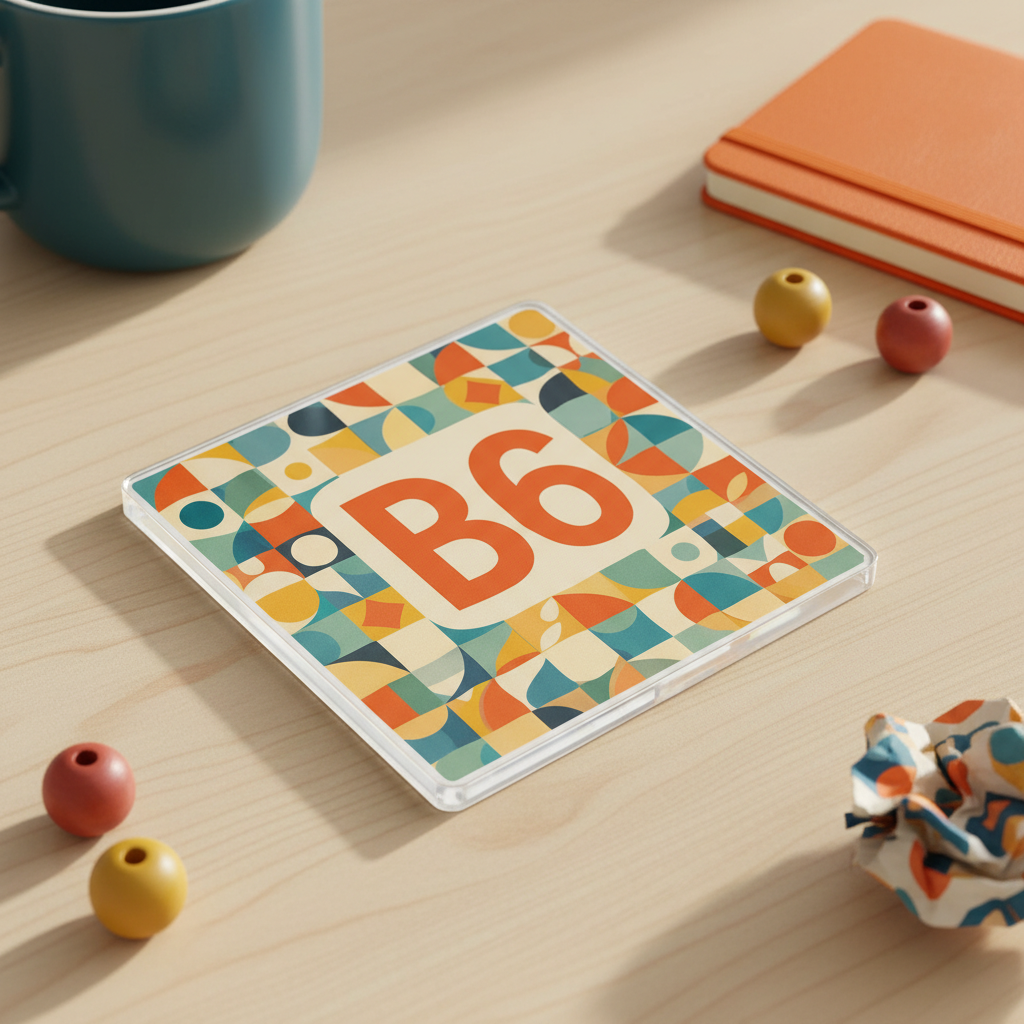 Acrylic Coaster Gift - Vibrant Villa B6 Design for Aston Football Fans - Unique Table Accessory