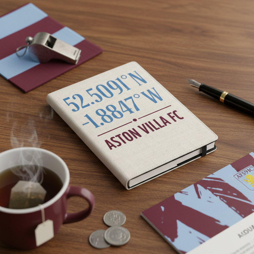 Aston Villa FC Linen Notepad Gift - Heritage Lines Design for Football Enthusiasts